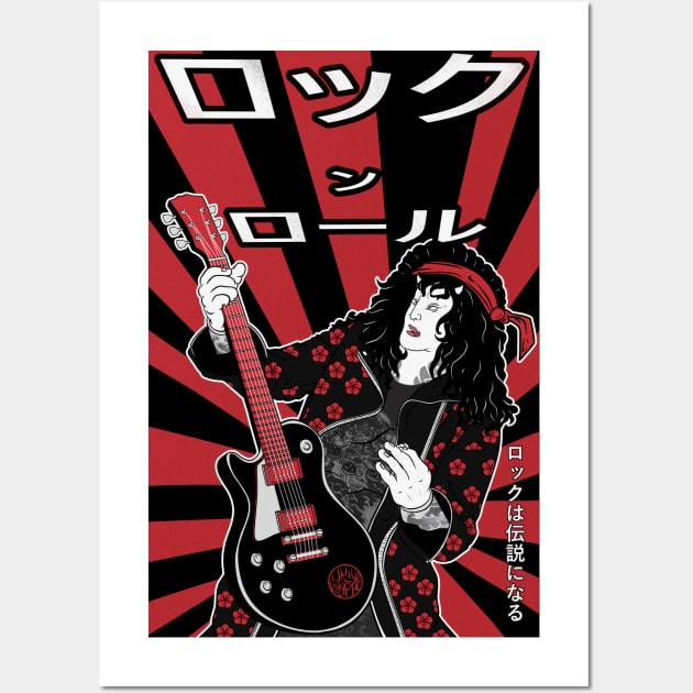 Rock'n'roll guitarist Wall Art by Ukiyograph